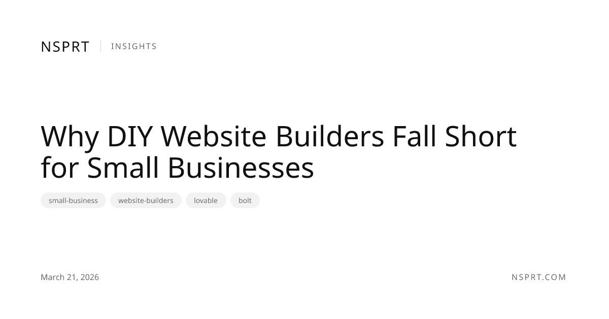 Why DIY Website Builders Fall Short for Small Businesses — NSPRT ...